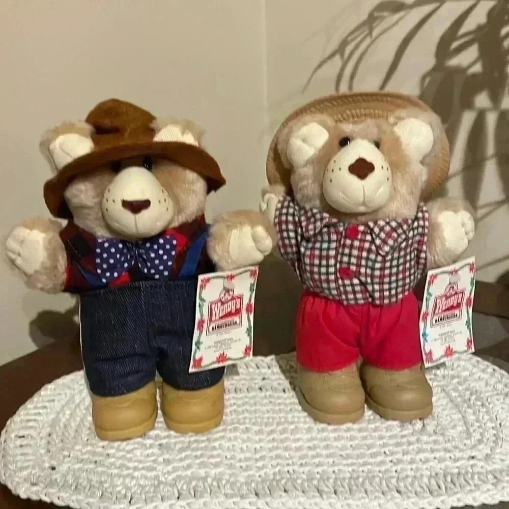 Vtg 1986 Wendy’s Boone Furskins Bears 7.5”